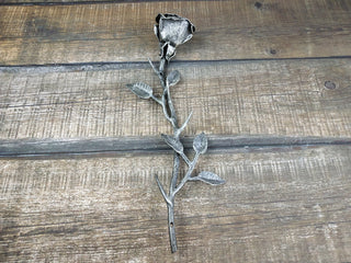 Forged Iron Rose: Handmade Metal Wall Decor (14 inch)