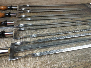 Grilling Set, Stainless Steel Skewers, Birthday Gift, Grill Tools, Grilling Gift, Hand Forged, Grill Utensils, Iron Gifts, Steel Gift