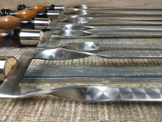 Grilling Set, Stainless Steel Skewers, Birthday Gift, Grill Tools, Grilling Gift, Hand Forged, Grill Utensils, Iron Gifts, Steel Gift