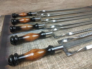 Grilling Set, Stainless Steel Skewers, Birthday Gift, Grill Tools, Grilling Gift, Hand Forged, Grill Utensils, Iron Gifts, Steel Gift