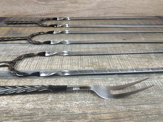 Grilling Set, Gift Set, Birthday Gift, Stainless Steel Skewers, Grill Tools, Grilling Gifts, Hand Forged, Grill Utensils, Iron Gifts