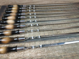 Hand forged, Stainless steel skewers, Steel gift, Cookware for camping, Housewares, Stainless steel gift, Grill utensils, Iron gifts.