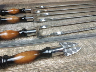 Stainless Steel Skewers, Birthday Gift, Grill Tools, Grilling Set, Grilling Gift, Hand Forged, Grill Utensils, Iron Gifts, Steel Gift,