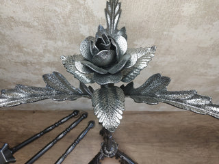 Forged Fireplace Tool Set: Handmade Iron Poker, Shovel & Broom