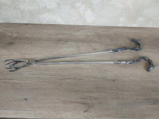 Forged stainless steel fireplace tongs handmade. Fireplace Tongs, Fireplace Tool, Fire Tool, Hand Forged, Fireplace Gift, Forged gifts