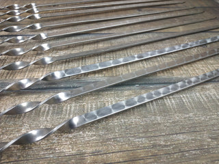 Hand Forged Stainless Steel Skewers: Grilling Gift Set