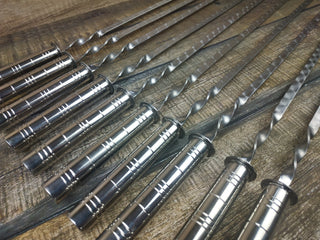 Hand Forged Stainless Steel Skewers: Grilling Gift Set