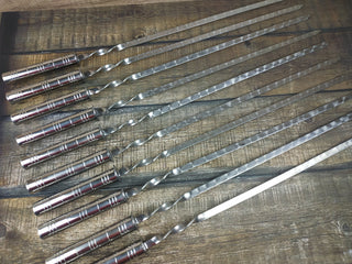 Hand Forged Stainless Steel Skewers: Grilling Gift Set