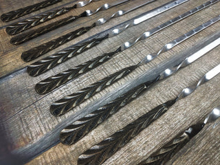 Hand Forged Stainless Steel Skewers: Grill Utensils, Set of 10
