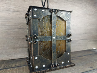 Hand Forged Wrought Iron Medieval Lantern: Viking Style