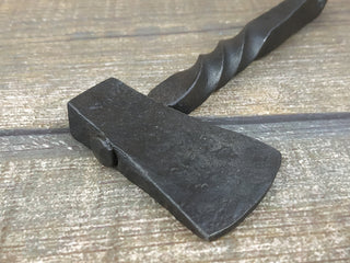 Forged Iron Viking Axe Amulet Necklace: Handmade Pendant