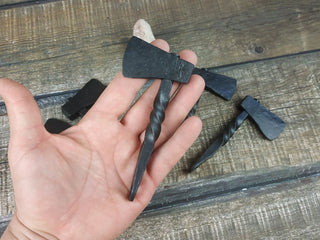 Handmade Forged Iron Viking Axe Amulet Necklace (5pcs)