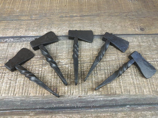 Handmade Forged Iron Viking Axe Amulet Necklace (5pcs)