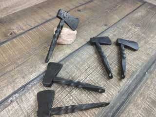 Handmade Forged Iron Viking Axe Amulet Necklace (5pcs)