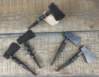 Handmade Forged Iron Viking Axe Amulet Necklace (5pcs)