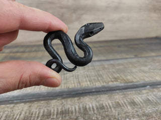 Handmade Forged Iron Snake Amulet - Viking Pendant Necklace