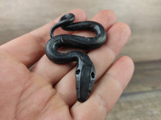 Handmade Forged Iron Snake Amulet - Viking Pendant Necklace