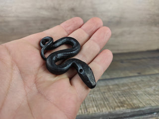 Handmade Forged Iron Snake Amulet - Viking Pendant Necklace