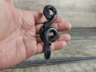 Hand Forged Snake Wall Hook: Iron Robe Hanger
