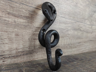Hand Forged Snake Wall Hook: Iron Robe Hanger