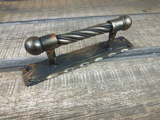 Hand Forged Iron Door Handle: Rustic Barn Door Decor