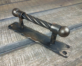 Hand Forged Iron Door Handle: Rustic Barn Door Decor