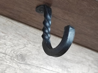 Hand Forged Steel Hook: Rustic Robe & Towel Hanger