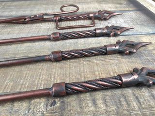 Forged fireplace tools set, Fireplace poker, Fireplace Tongs, Shovel, Broom, Hand Forged, Fireplace Gift, Fireplace Tool, Fire Poker