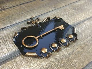 Forged Iron Key Holder: Rustic Wall Key Hooks, Home Decor