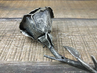 Forged Iron Rose: Handmade Metal Wall Decor (14 inch)