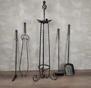 Forged fireplace tools set, Fireplace poker, Fireplace Tongs, Shovel, Broom, Hand Forged, Fireplace Gift, Fireplace