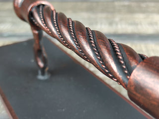 Hand Forged Black Iron Pull Handle: Vintage Steel Door Hardware