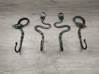 Set of metal hooks 4 pieces, Iron hook, Wall hook, Hook for home, Iron hanger, Kitchen hook, Iron hanger, Hallway hooks, Robe hook,