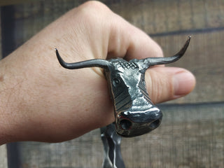 Hand Forged Stainless Steel Fireplace Poker: Dragon Head Handle