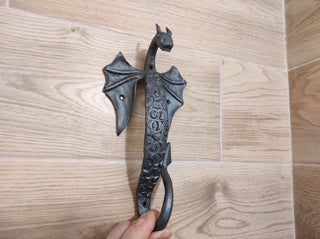 Door handle, Dragon door handle, Metal handle, Hand forged handle, Barn door handle, Door decor, Wrought hardware, Metal forged handle,