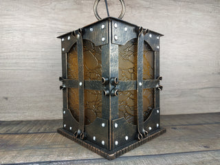 Hand Forged Wrought Iron Medieval Lantern: Viking Style