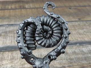 Hand Forged Squid Door Handle: Wrought Iron Barn Decor