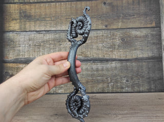 Hand Forged Squid Door Handle: Wrought Iron Barn Decor