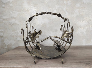 Handmade Wrought Iron Firewood Basket: Decorative Fireplace Storage