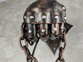 Handmade Wrought Iron Medieval Knight Hand Wall Lantern