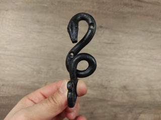 Hand Forged Snake Wall Hook: Iron Robe Hanger