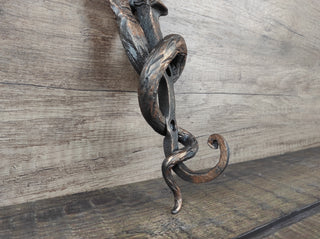Handmade Iron Cobra Wall Hook: Rustic Metal Hanger