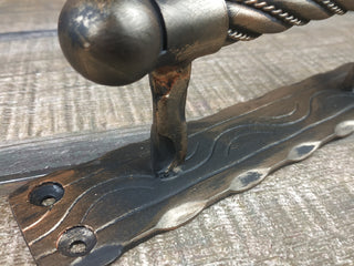 Hand Forged Iron Door Handle: Rustic Barn Door Decor
