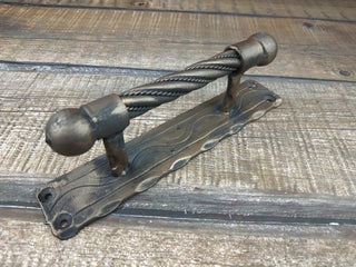 Forged iron door handles, Wrought iron handle, Hand forged handle, Door handle, Metal handle, Barn door handle, Door decor