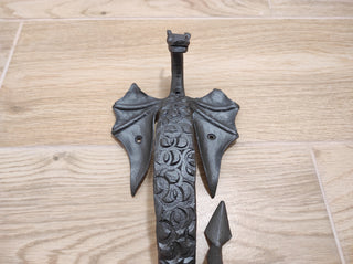 Door handle, Dragon door handle, Metal handle, Hand forged handle, Barn door handle, Door decor, Wrought hardware, Metal forged handle,