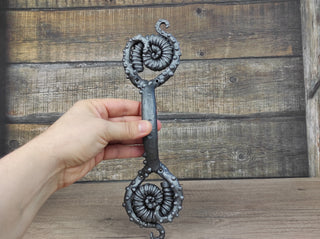Hand Forged Squid Door Handle: Wrought Iron Barn Decor