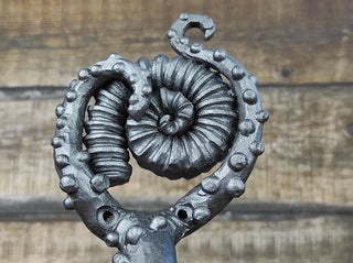 Hand Forged Squid Door Handle: Wrought Iron Barn Decor