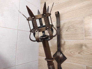 Hand Forged Wrought Iron Wall Sconce: Medieval Viking Torch