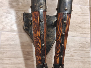 Handmade Wrought Iron Viking Double Wall Sconce Torch