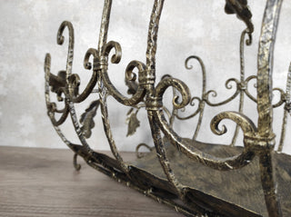 Handmade Wrought Iron Firewood Basket: Decorative Fireplace Storage